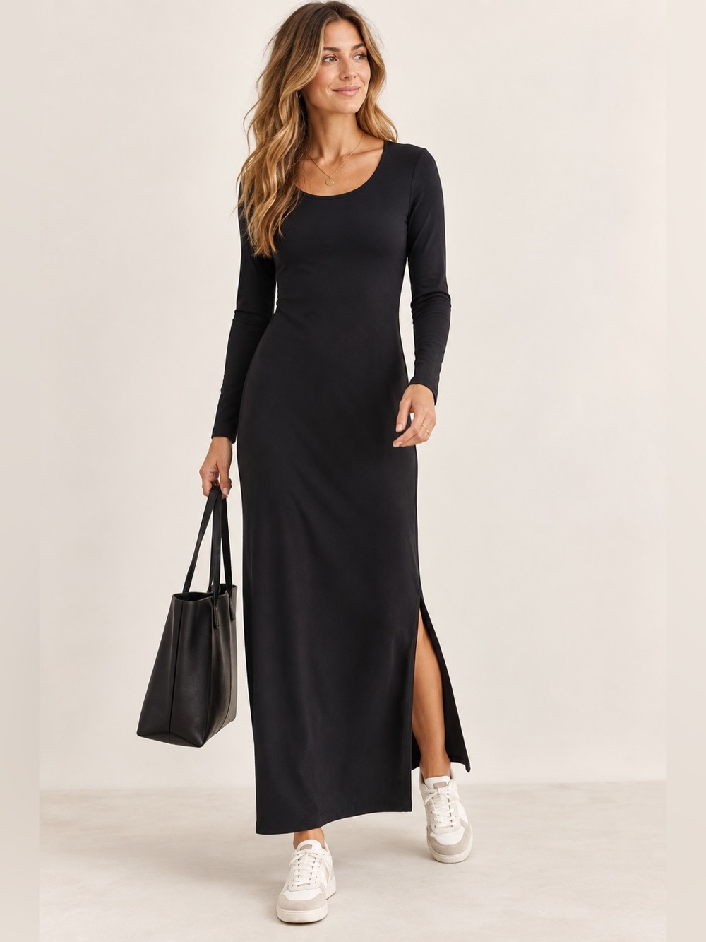Marine Layer Black Long Sleeve Maxi Dress – Size M